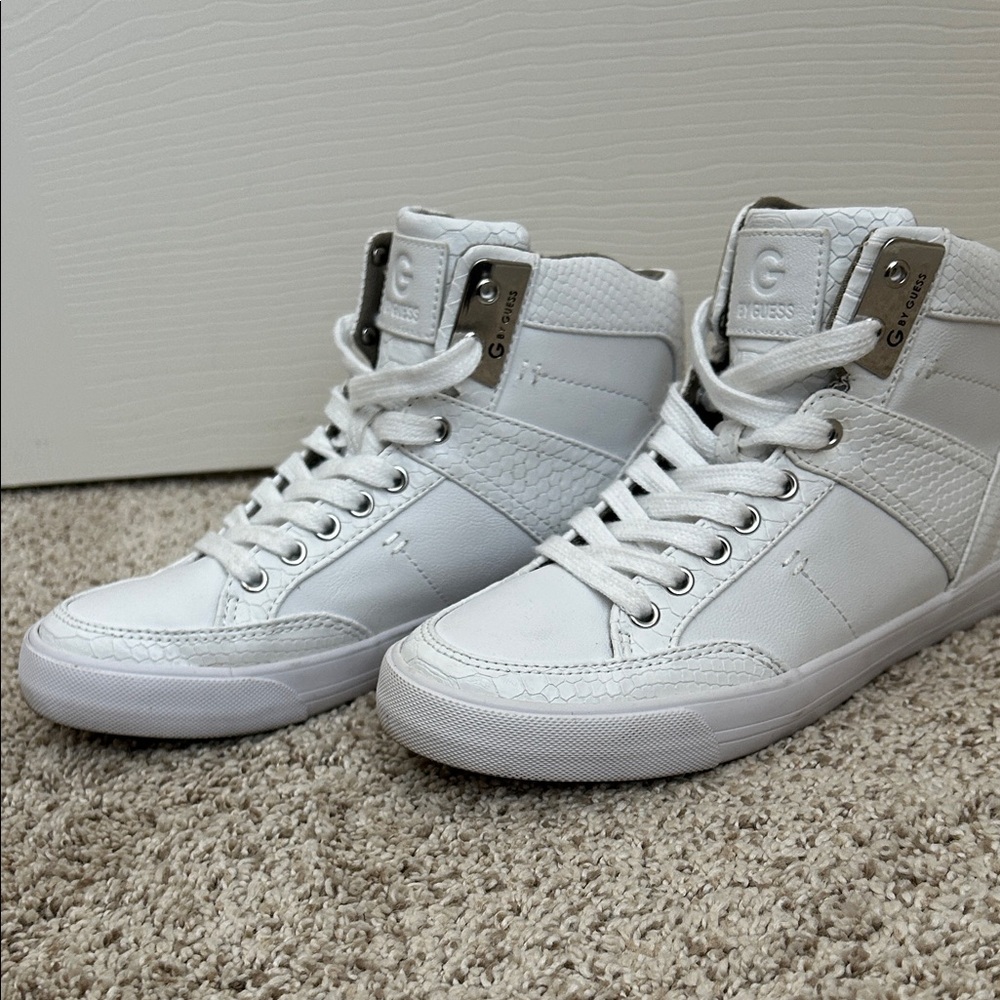 Guess White High-Top Sneakers